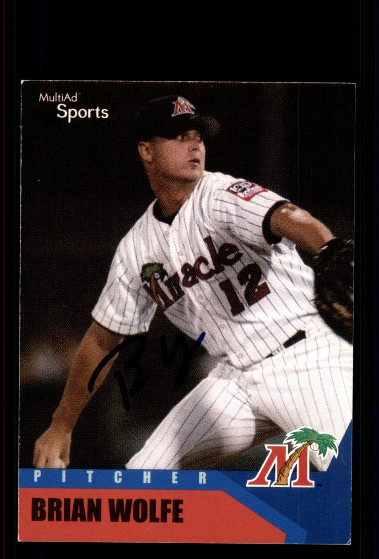 Signed Baseball Card Auto Brian Wolfe 2002 MultiAd Fort Myers Miracle #30