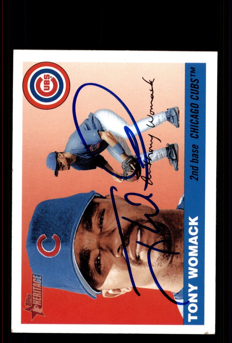 Signed Baseball Card Auto Tony Womack 2004 Topps Heritage #291 Chicago Cubs
