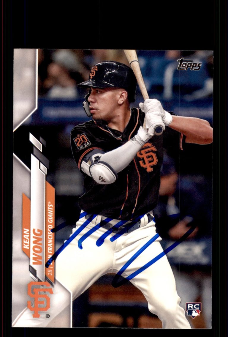 Signed Baseball Card Auto Kean Wong 2020 Topps #540 San Francisco Giants