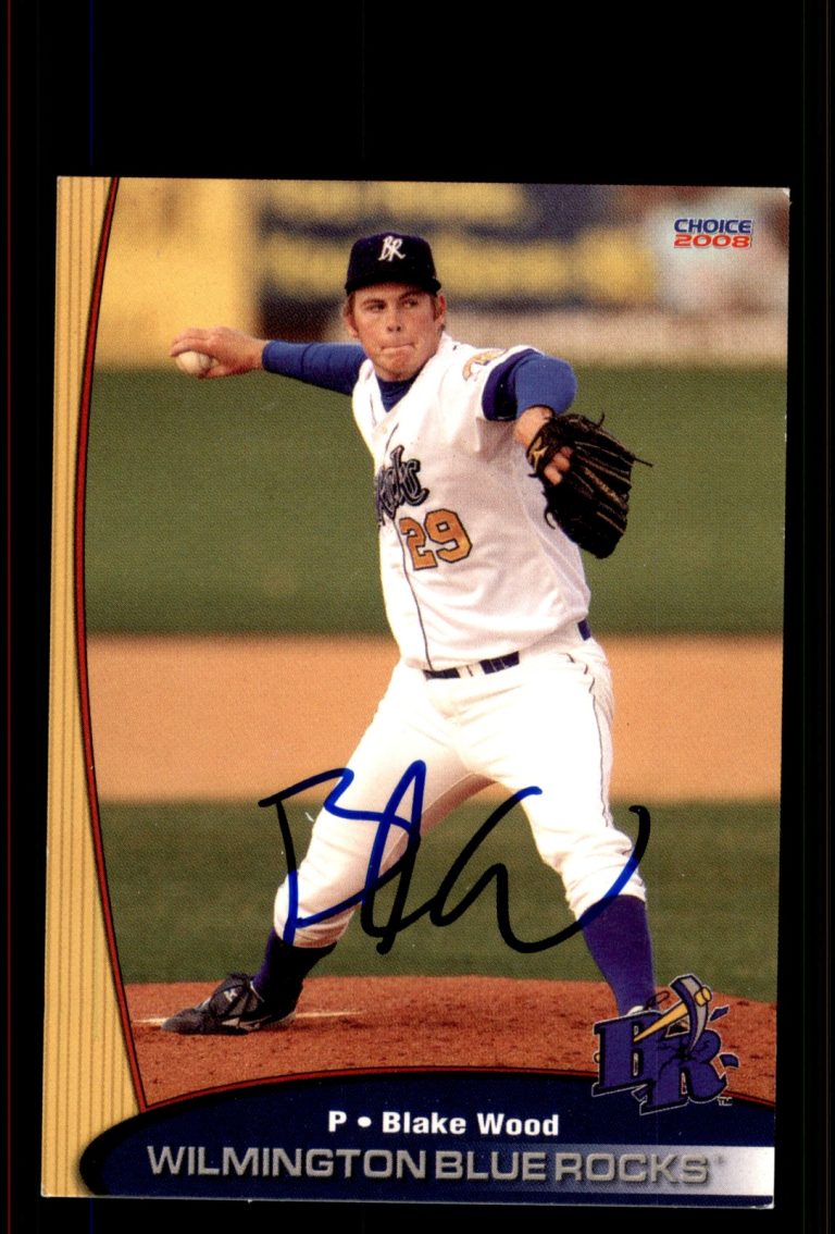 Signed Baseball Card Auto Blake Wood 2008 Choice Wilmington Blue Rocks