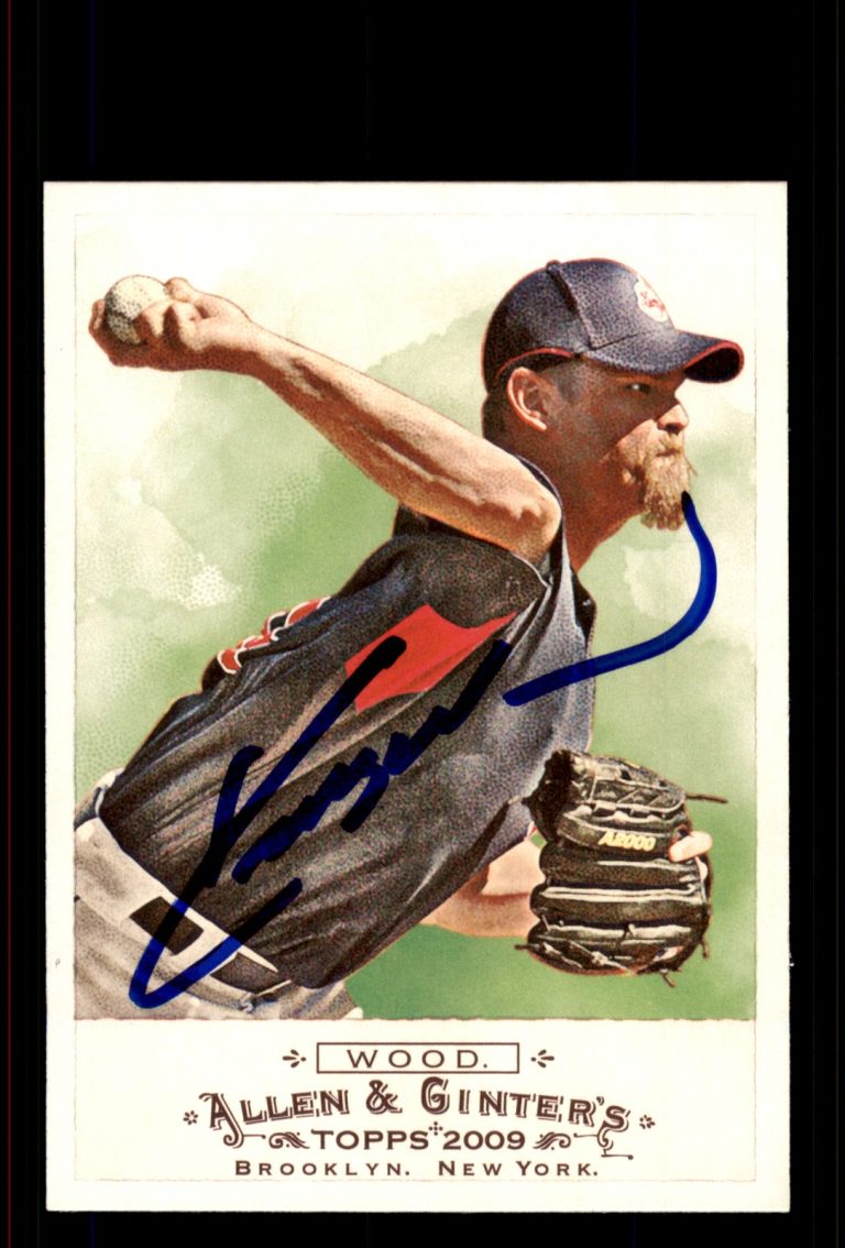 Signed Baseball Card Auto Kerry Wood 2009 Allen & Ginter #277 Cleveland Indians