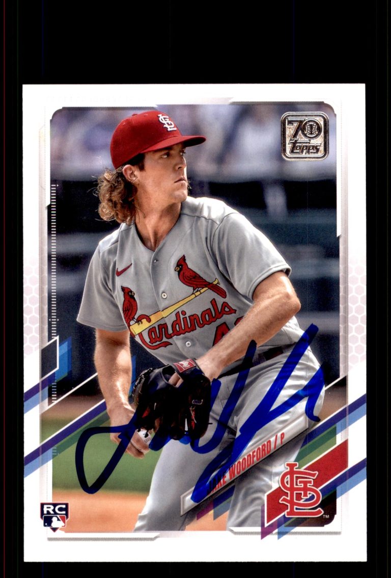 Signed Baseball Card Auto Jake Woodford 2021 Topps #451 St. Louis Cardinals