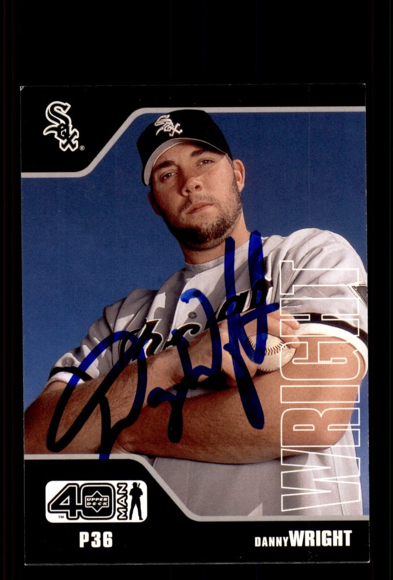 Signed Baseball Card Auto Danny Wright 2002 Upper Deck 40-Man #417 White Sox