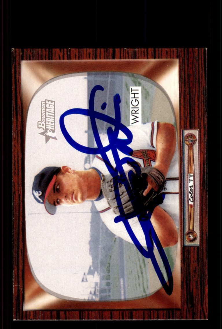 Signed Baseball Card Auto Jaret Wright 2004 Bowman Heritage #182 Atlanta Braves