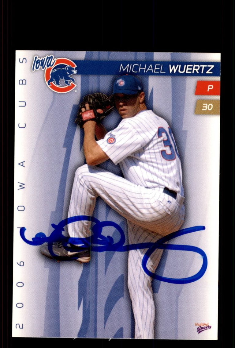 Signed Baseball Card Auto Michael Wuertz 2006 MultiAd Iowa Cubs