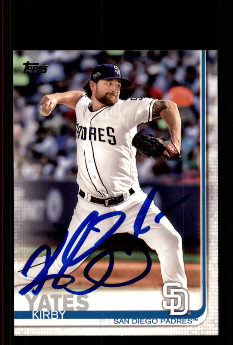 Signed Baseball Card Auto Kirby Yates 2019 Topps #347 San Diego Padres