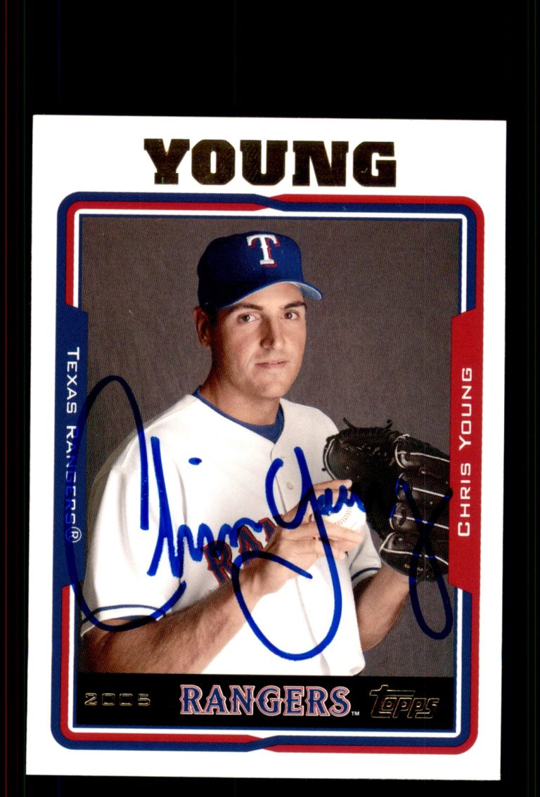 Signed Baseball Card Auto Chris Young 2005 Topps #UH58 Texas Rangers