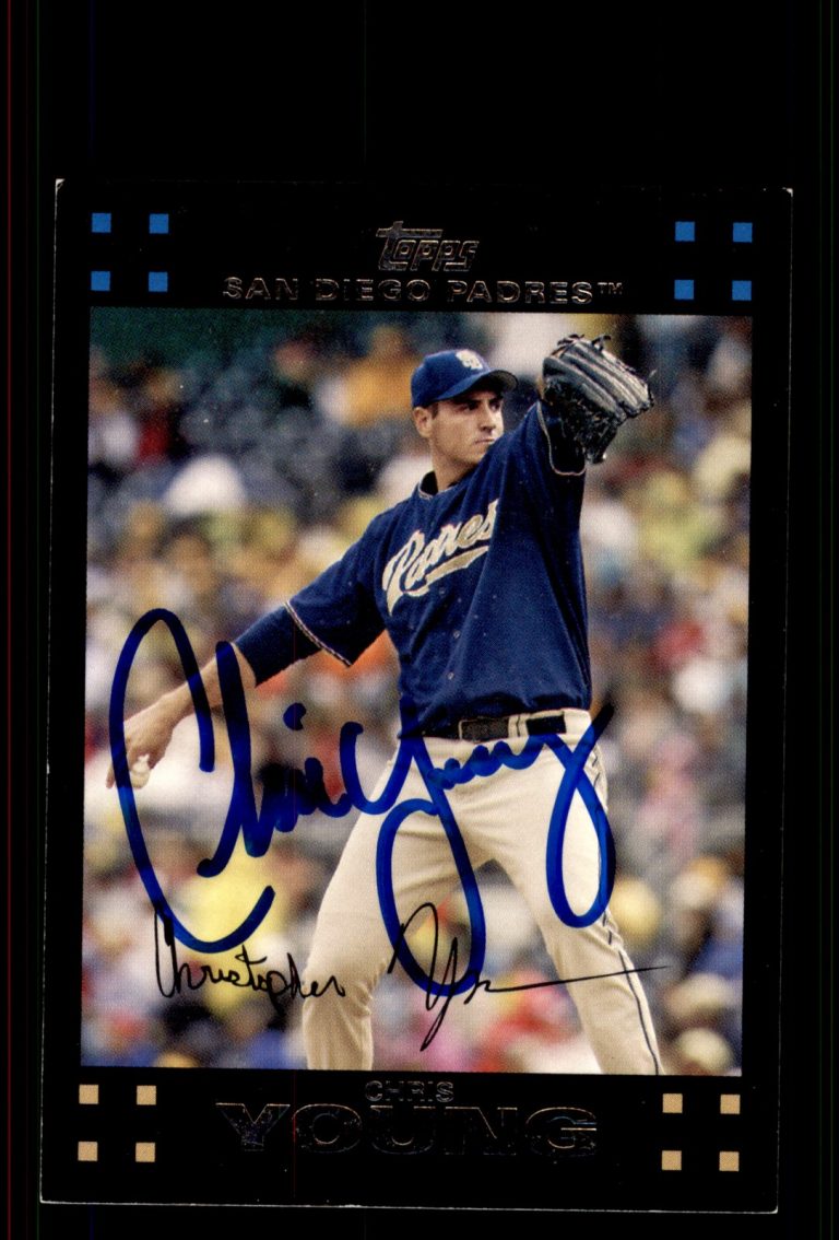 Signed Baseball Card Auto Chris Young 2007 Topps #379 San Diego Padres