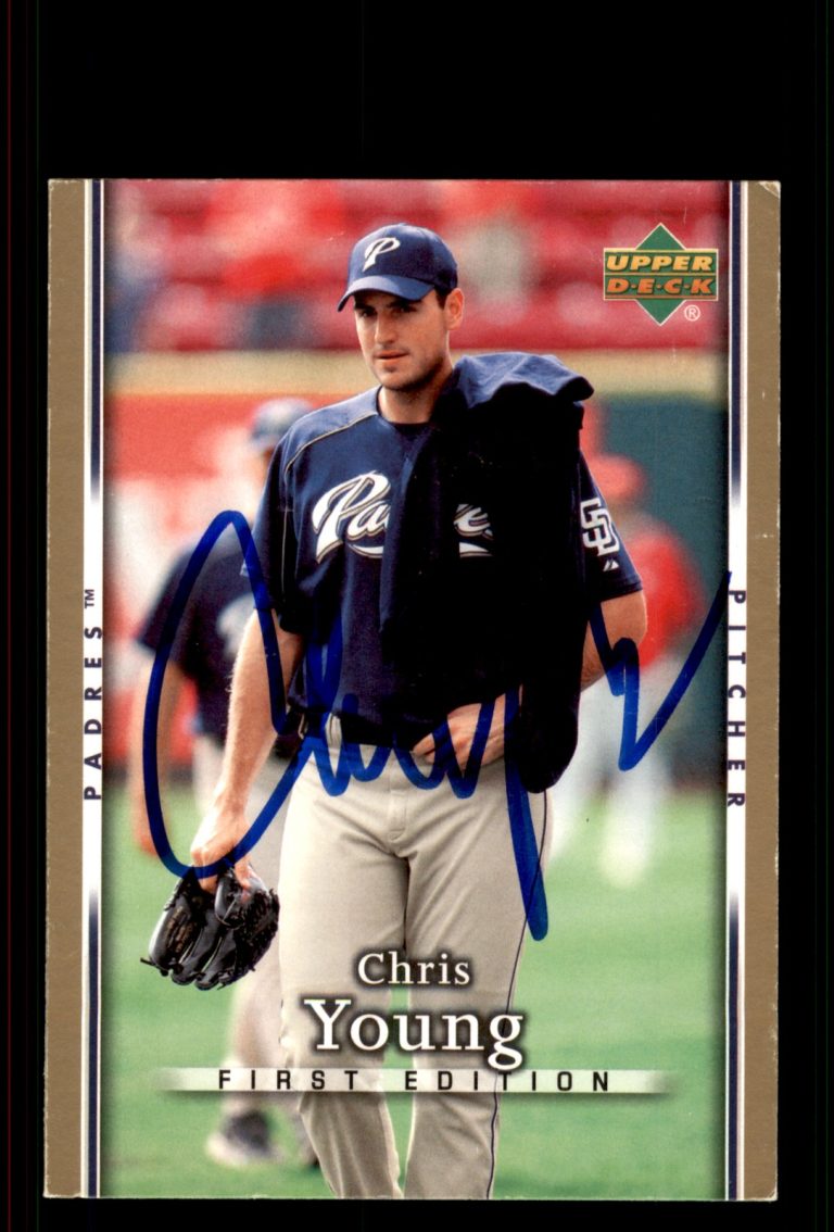 Signed Baseball Card Auto Chris Young 2007 Upper Deck First Edition #273