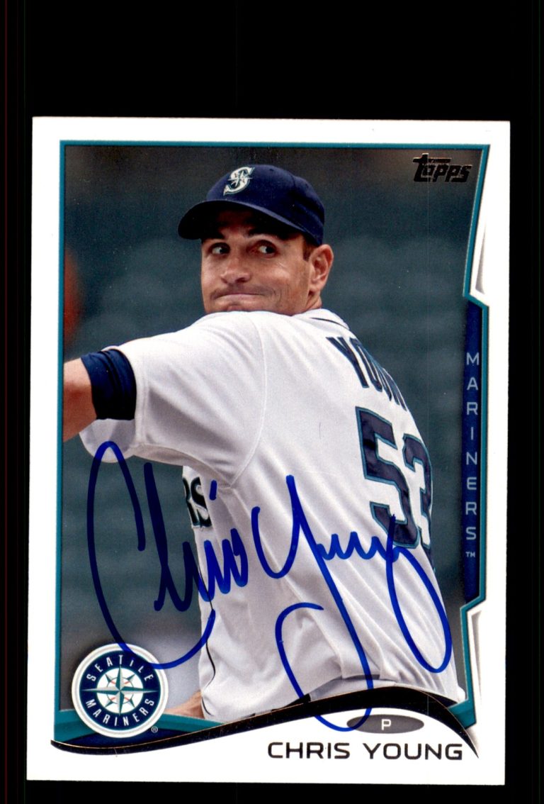 Signed Baseball Card Auto Chris Young 2014 Topps Update #US-133 Seattle Mariners