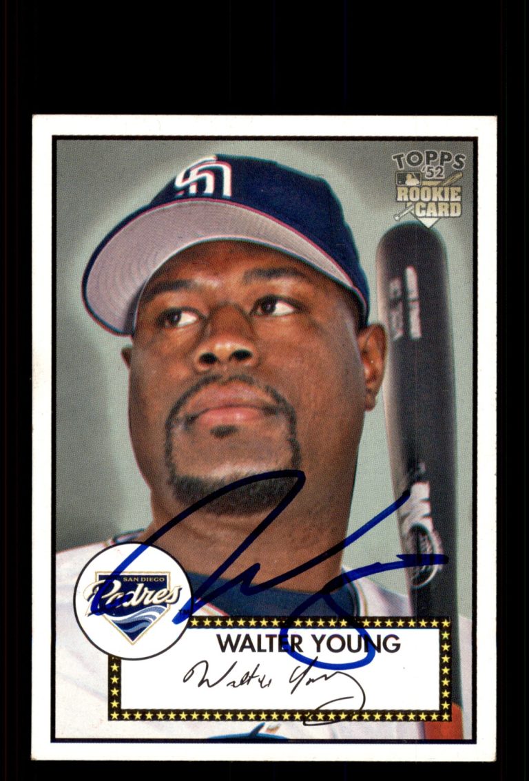 Signed Baseball Card Auto Walter Young 2006 Topps '52 Rookies #8 Padres