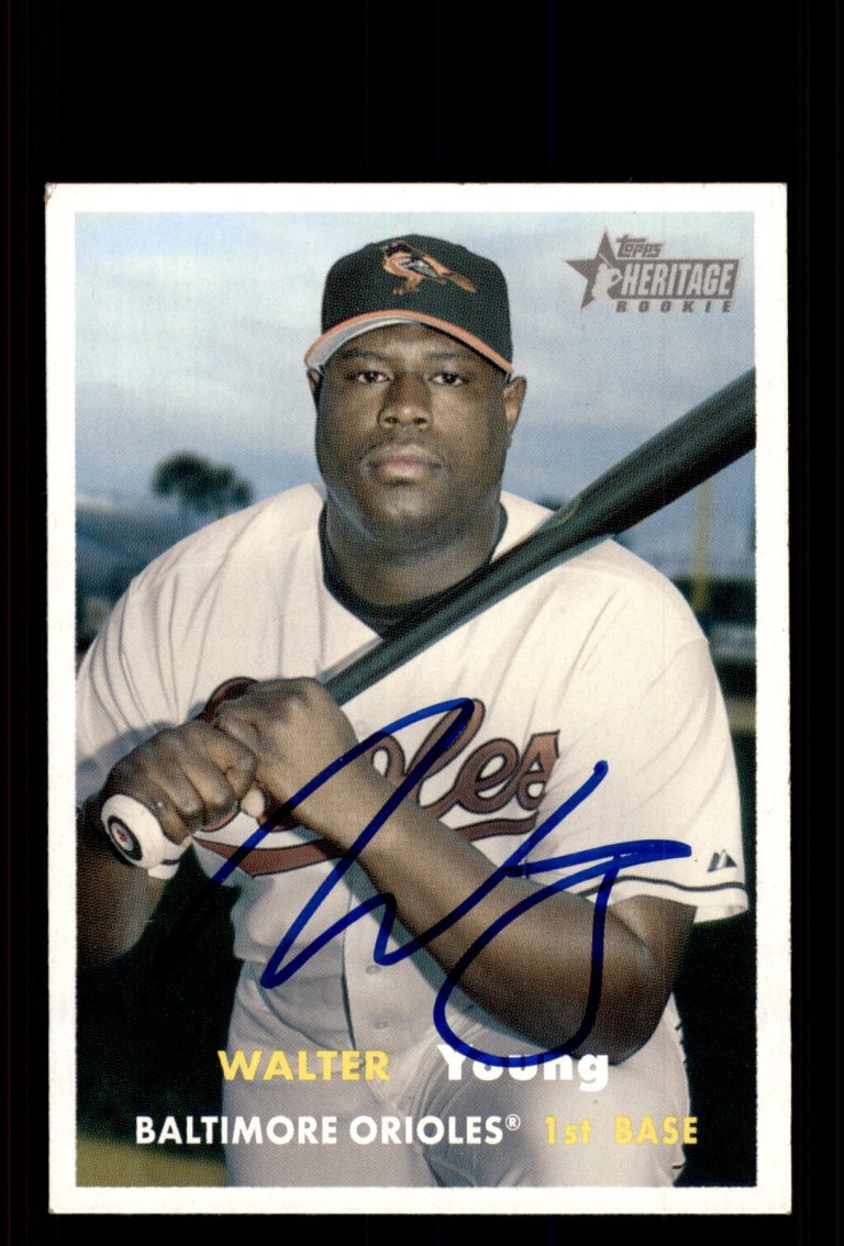 Signed Baseball Card Auto Walter Young 2006 Topps Heritage #216 Orioles