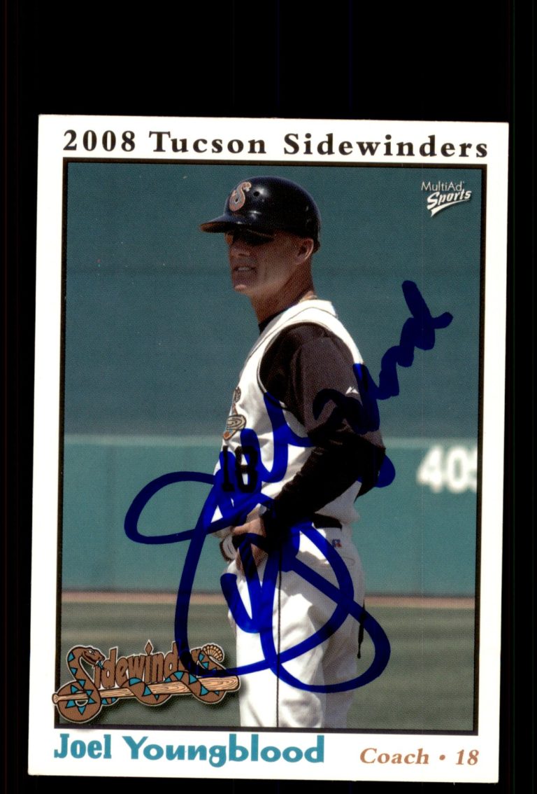 Signed Baseball Card Auto Joel Youngblood 2008 MultiAd Tucson Sidewinders