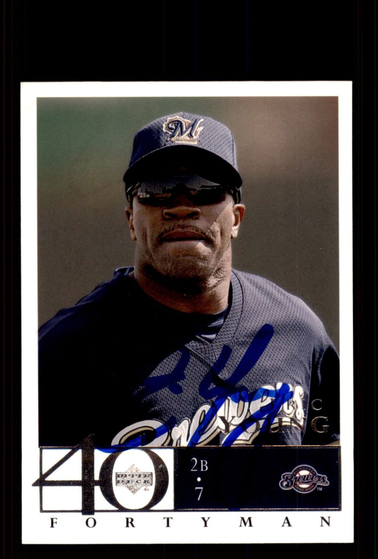 Signed Baseball Card Auto Eric Young 2003 Upper Deck 40-Man #435 Brewers
