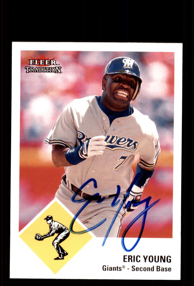 Signed Baseball Card Auto Eric Young 2003 Fleer Tradition Update #U59 SF Giants