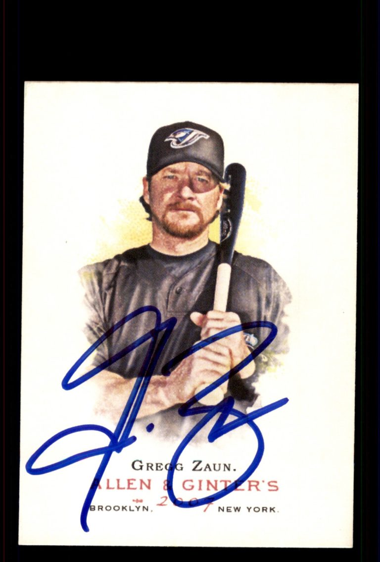 Signed Baseball Card Auto Gregg Zaun 2007 Topps Allen & Ginter #232 Blue Jays