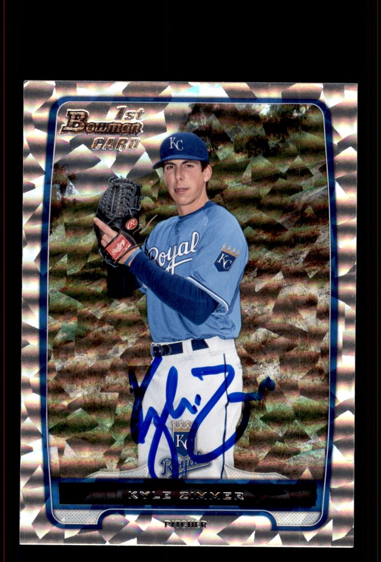 Signed Baseball Card Auto Kyle Zimmer 2012 Bowman #BDPP10 Silver Ice