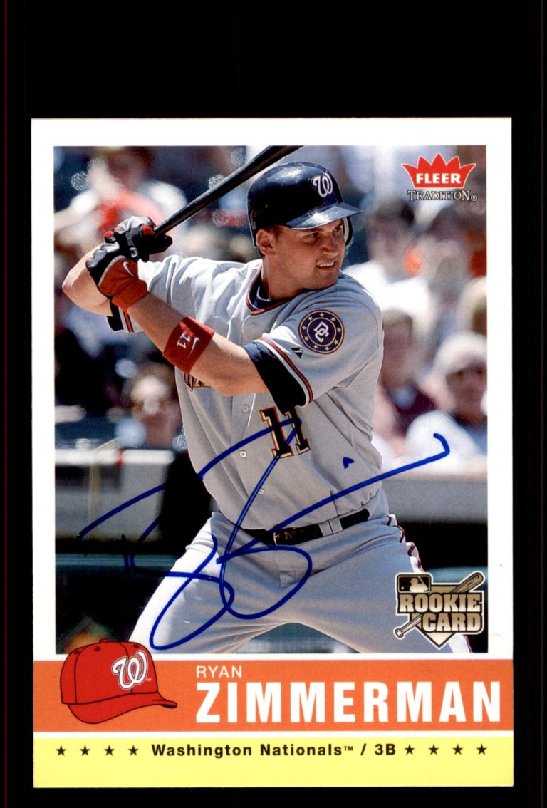 Signed Baseball Card Auto Ryan Zimmerman 2006 Fleer Tradition #113 Nationals