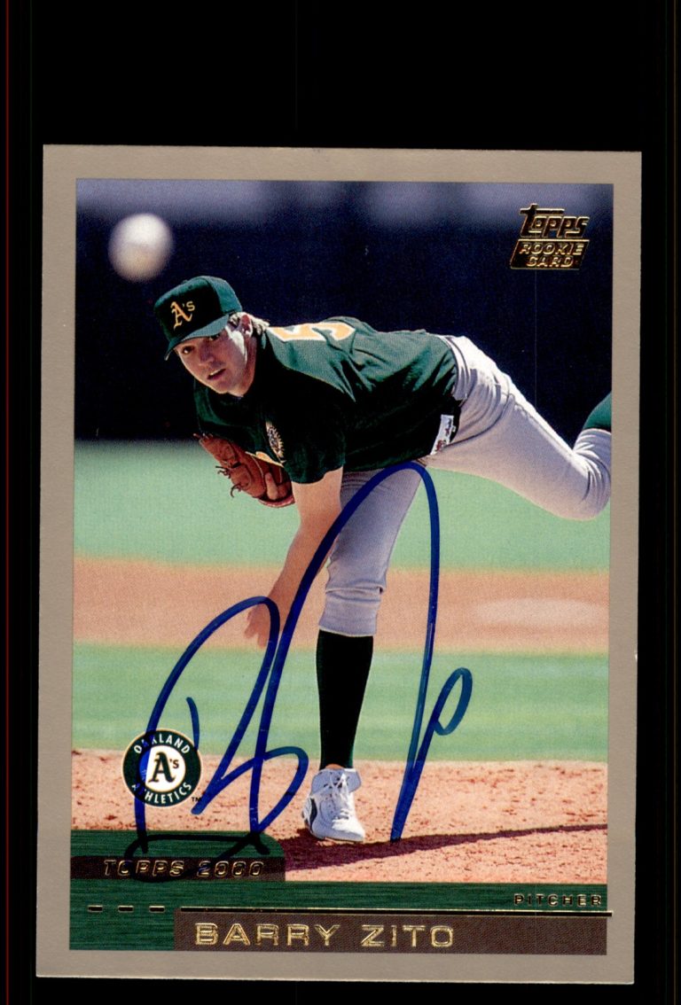 Signed Baseball Card Auto Barry Zito 2000 Topps #T67 Oakland Athletics A's