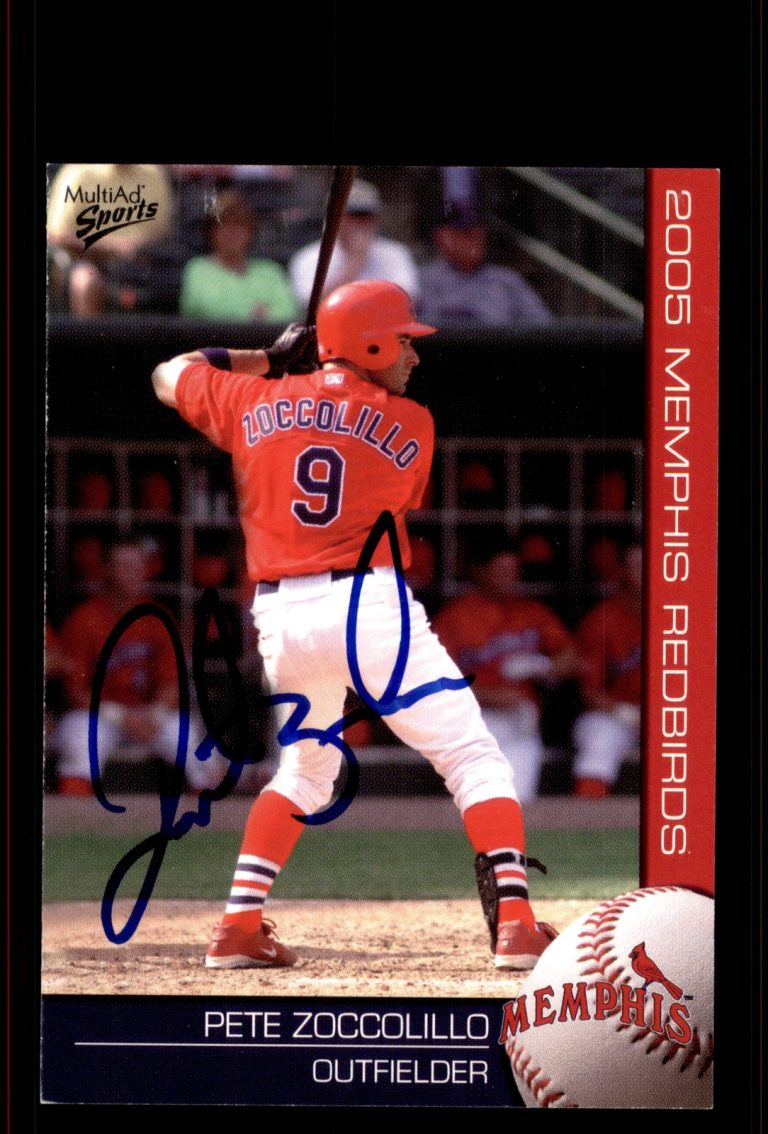Signed Baseball Card Auto Pete Zoccolillo 2005 MultiAd Memphis Redbirds
