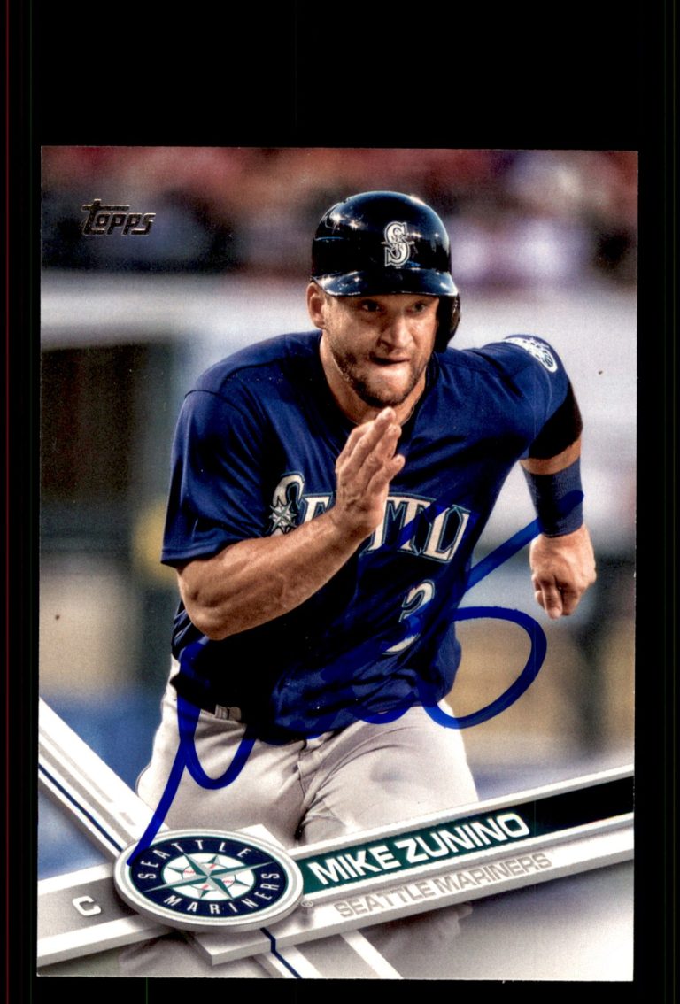 Signed Baseball Card Auto Mike Zunino 2017 Topps #343 Seattle Mariners