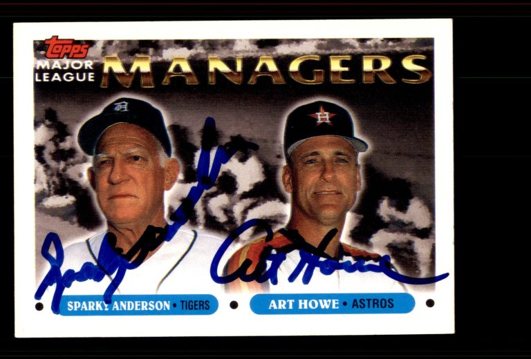 Signed Baseball Card Auto Sparky Anderson / Art Howe MGR 1993 Topps #506