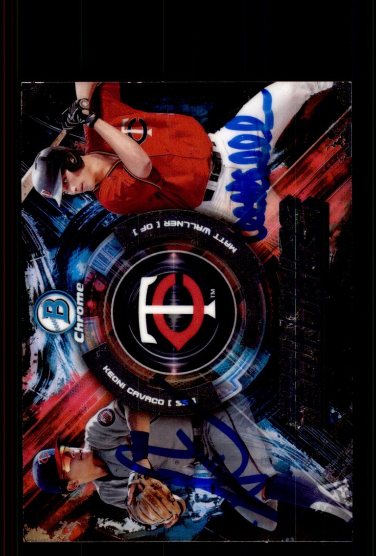 Signed Baseball Card Auto Matt Wallner Keoni Cavaco 2019 Bowman Chrome Twins
