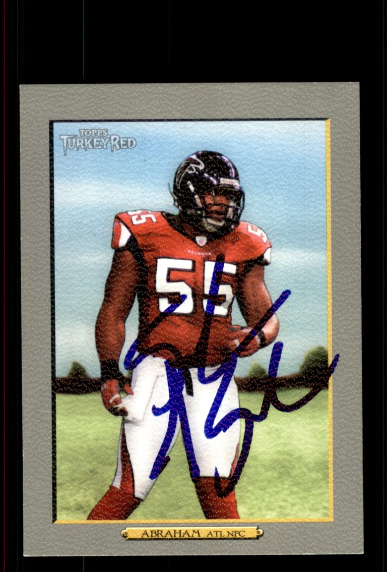 Signed Football Card Auto John Abraham 2006 Turkey Red #180 Atlanta Falcons