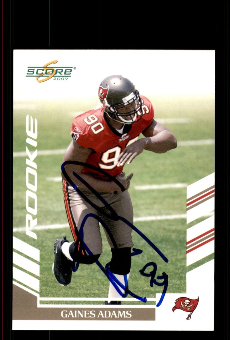 Signed Football Card Auto Gaines Adams 2007 Score #352 Tampa Bay Buccaneers