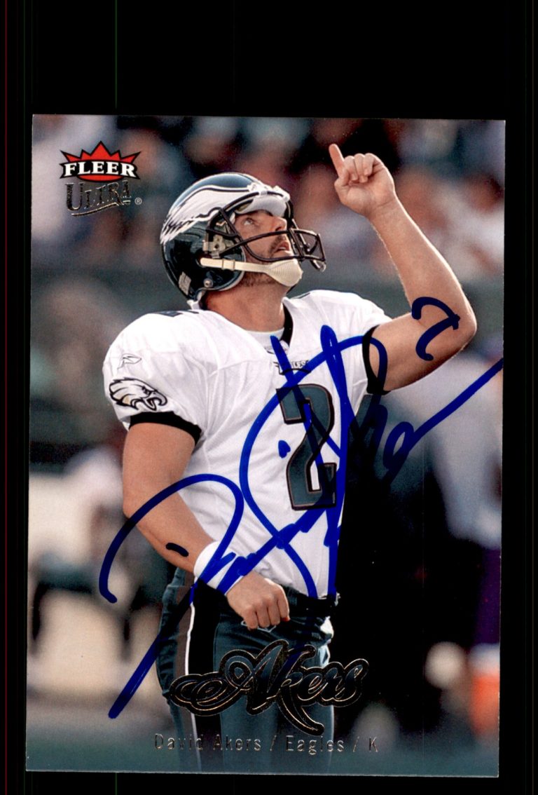 Signed Football Card Auto David Akers 2007 Fleer Ultra #145 Philadelphia Eagles