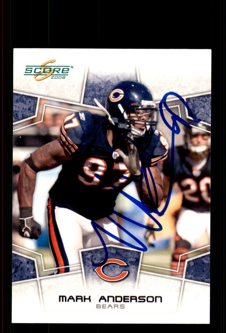 Signed Football Card Auto Mark Anderson 2008 Score #51 Chicago Bears