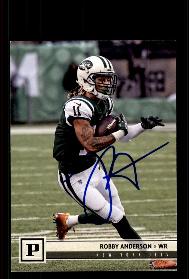 Signed Football Card Auto Robby Anderson 2018 Panini #227 New York Jets