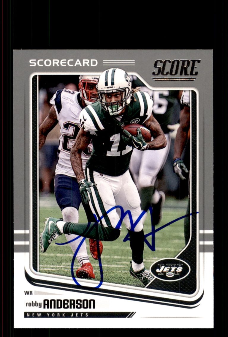 Signed Football Card Auto Robby Anderson 2018 Score #242 New York Jets