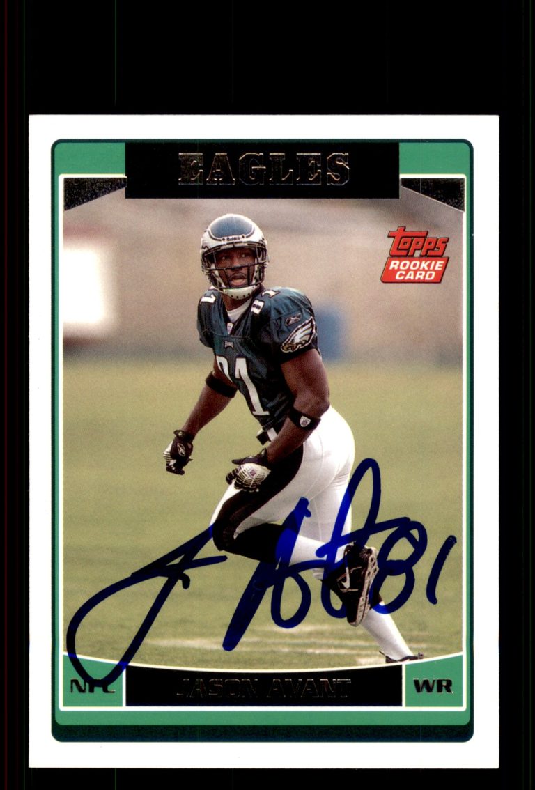 Signed Football Card Auto Jason Avant 2006 Topps #366 Philadelphia Eagles