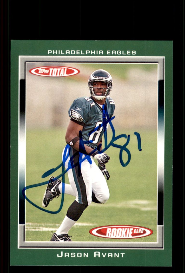 Signed Football Card Auto Jason Avant 2006 Topps Total #470 Philadelphia Eagles