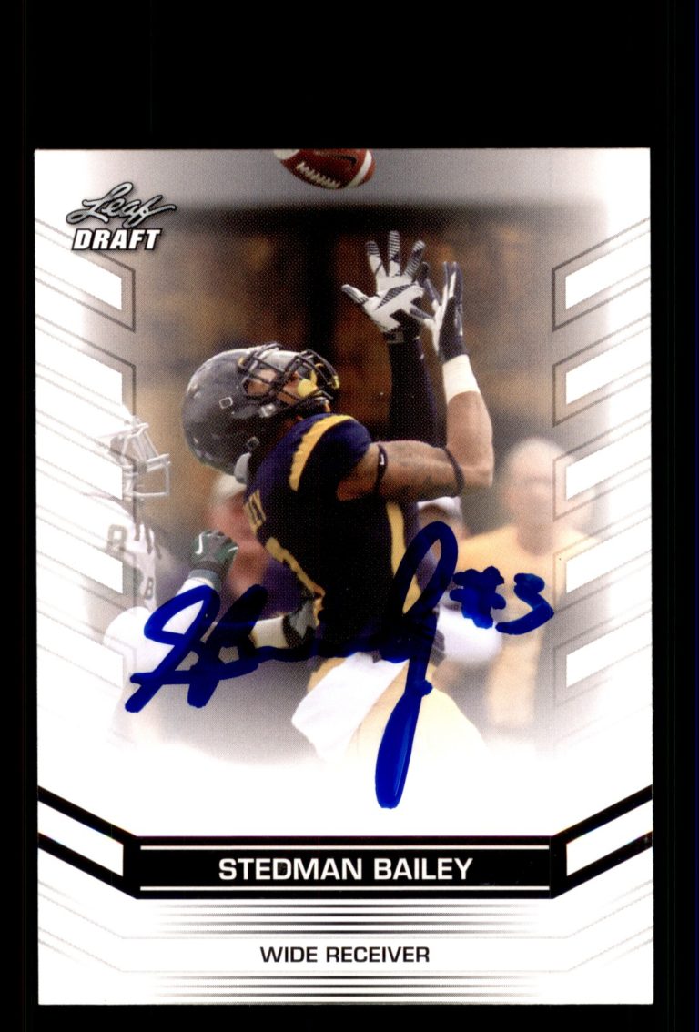 Signed Football Card Auto Stedman Bailey 2013 Leaf Draft #66 West Virginia