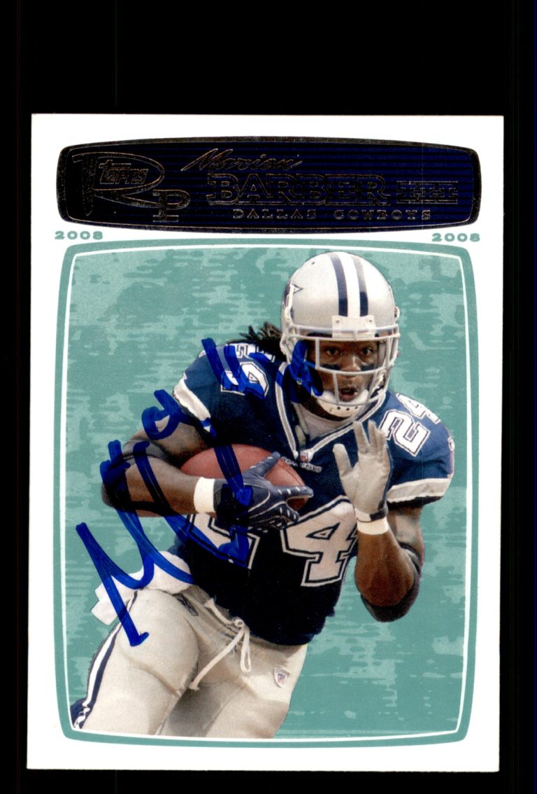 Signed Football Card Auto Marion Barber 2008 Topps Rookie Progression #73