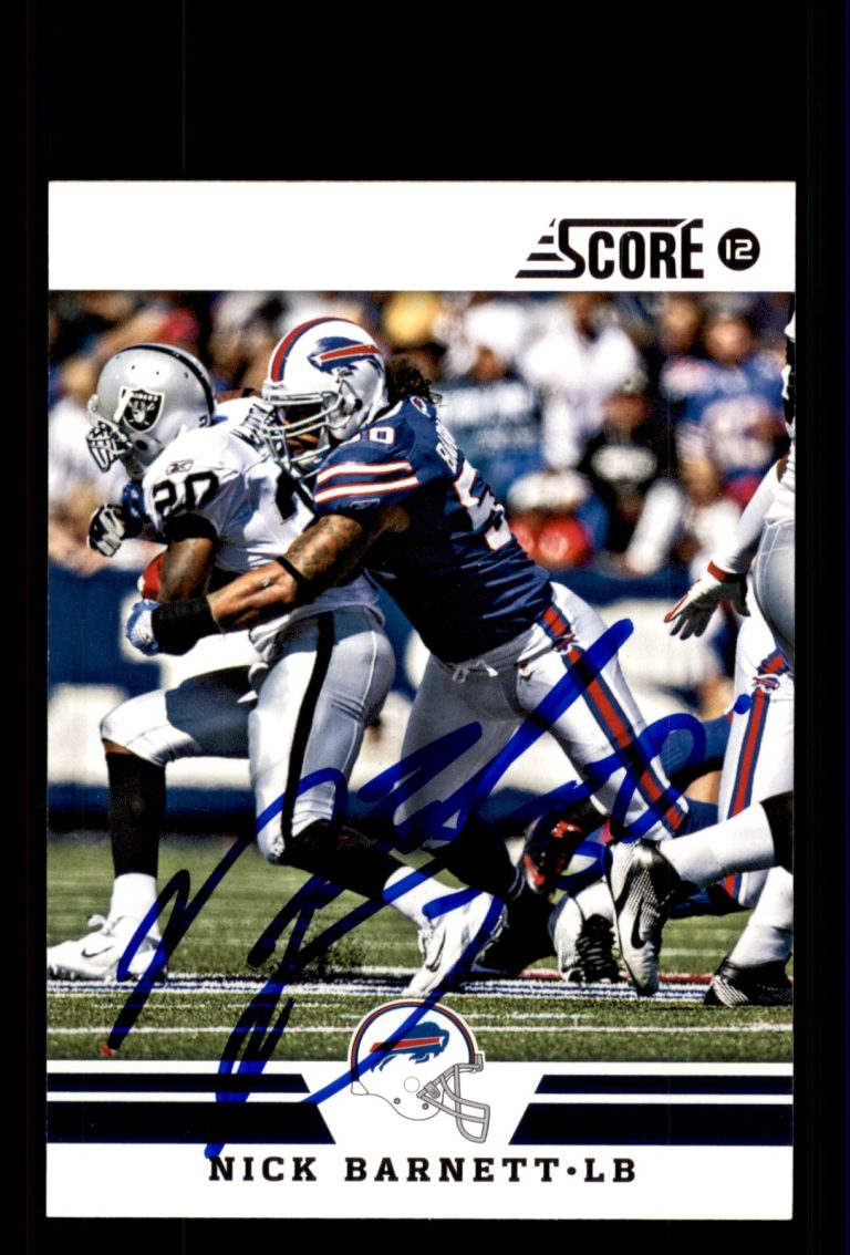 Signed Football Card Auto Nick Barnett 2012 Score #269 Buffalo Bills