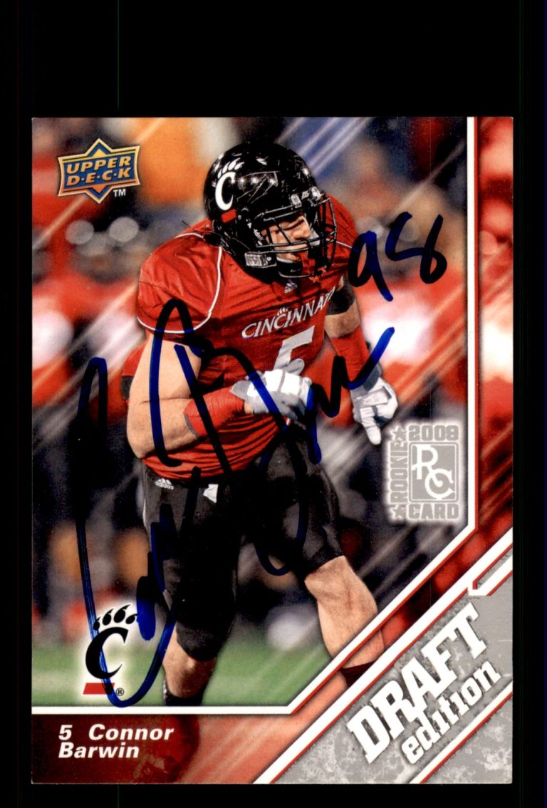 Signed Football Card Auto Connor Barwin 2009 Upper Deck Draft Edition #92