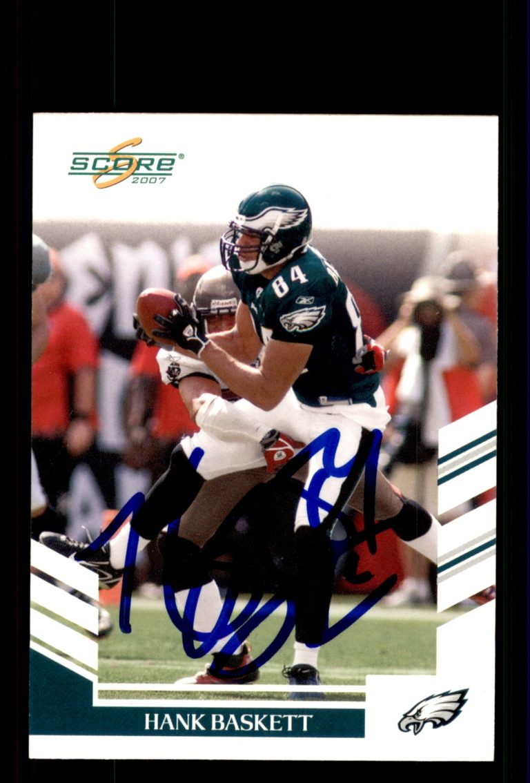 Signed Football Card Auto Hank Baskett 2007 Score #22 Philadelphia Eagles
