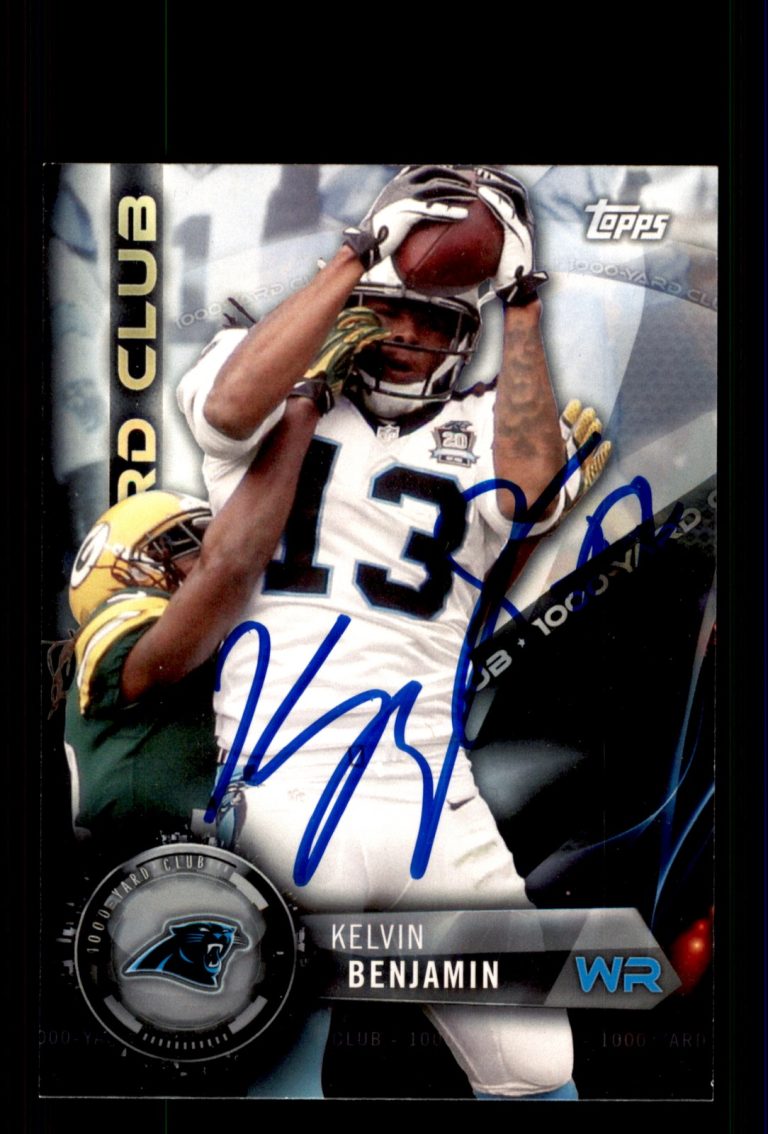 Signed Football Card Auto Kelvin Benjamin 2015 Topps #1KYC-KB Carolina Panthers