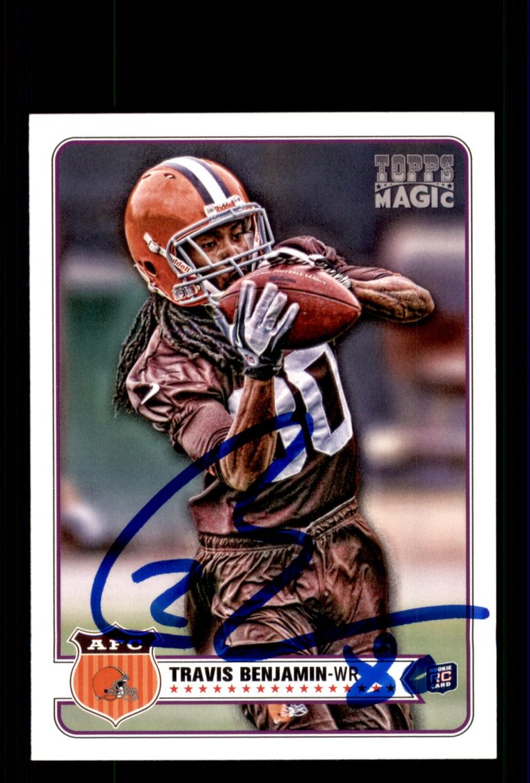 Signed Football Card Auto Travis Benjamin 2012 Topps Magic #39 Cleveland Browns