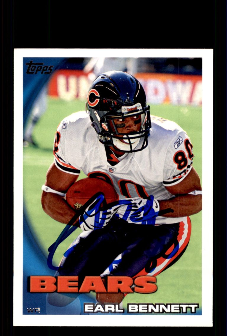Signed Football Card Auto Earl Bennett 2010 Topps #293 Chicago Bears