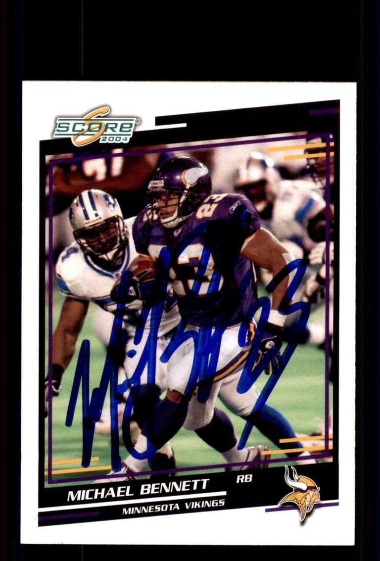 Signed Football Card Auto Michael Bennett 2004 Score #162 Minnesota Vikings