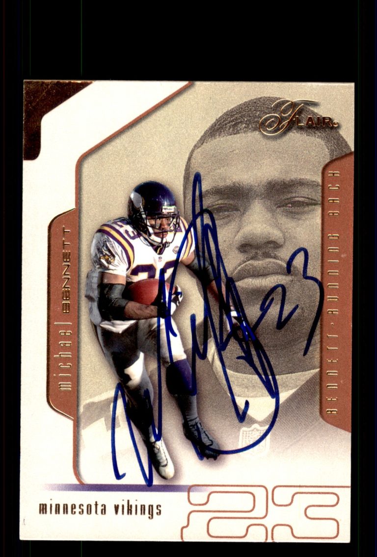 Signed Football Card Auto Michael Bennett 2002 Flair #98 Minnesota Vikings