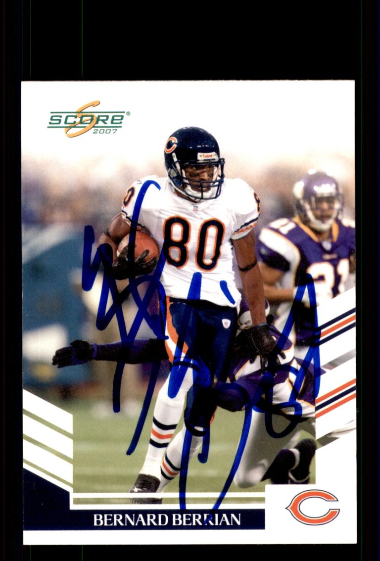 Signed Football Card Auto Bernard Berrian 2007 Score #38 Chicago Bears