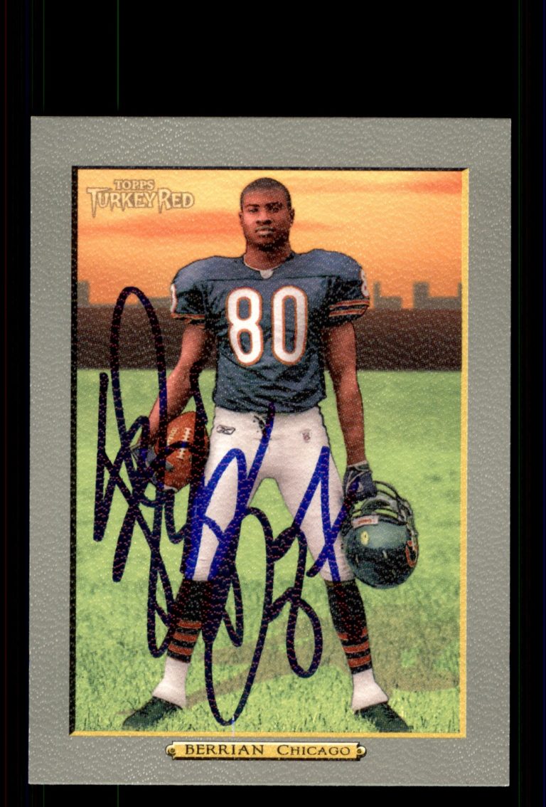 Signed Football Card Auto Bernard Berrian 2006 Topps Turkey Red #258 Bears