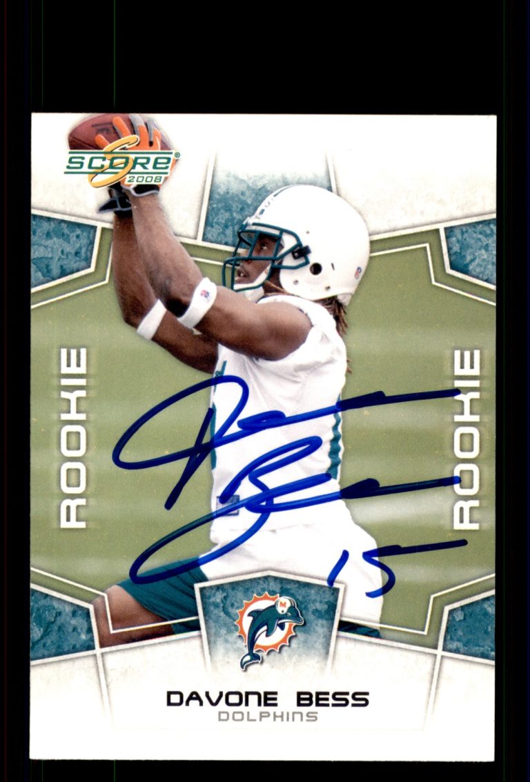 Signed Football Card Auto Davone Bess 2008 Score #438 Miami Dolphins