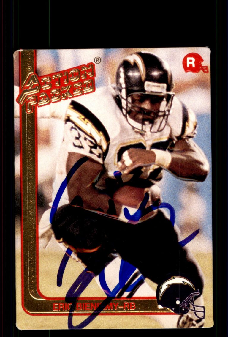 Signed Football Card Auto Eric Bieniemy 1991 Action Packed Update #32 Chargers