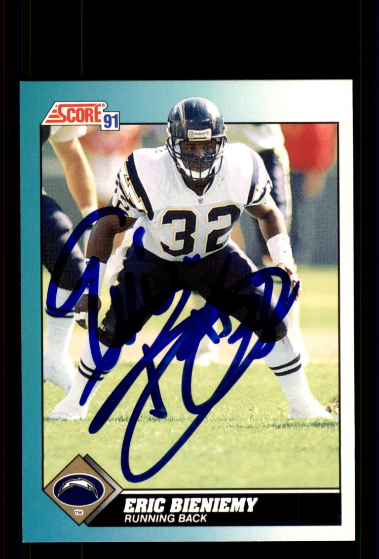 Signed Football Card Auto Eric Bieniemy 1991 Score Supplemental #95T Chargers